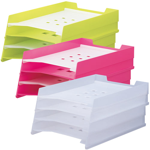 LIHIT マルチレタートレー 乳白 A4 A7300-1 1 組