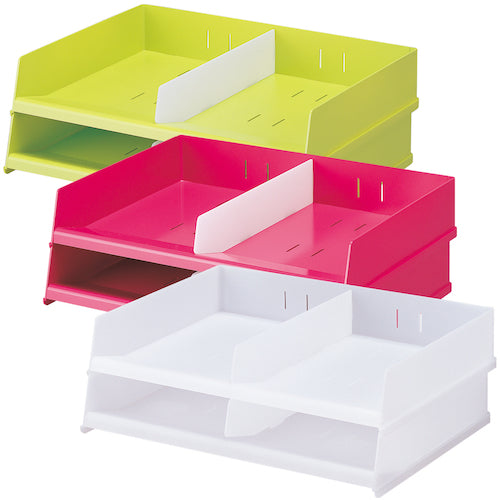 LIHIT フリーサイズレタートレー 乳白 A4 A7312-1 1 組