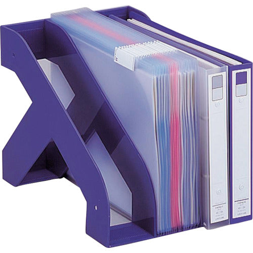 LIHIT ファイルスタンド 青 A4 A3570-8 1 個