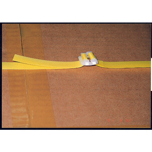 TRUSCO 手締用PPバンド ストッパー付 幅15.5mmX長さ100m巻 黄 PP-100S 1 巻