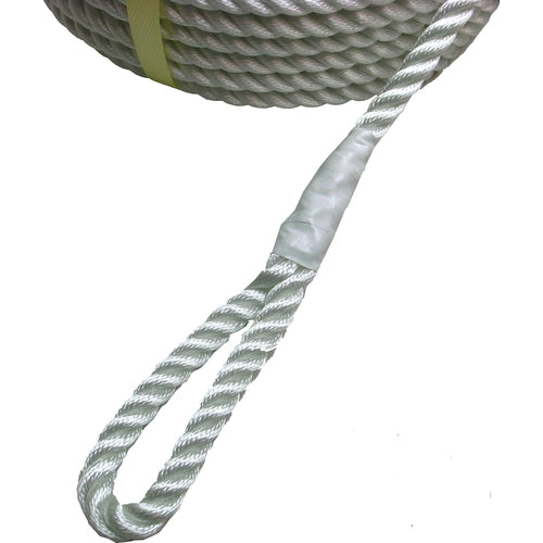 まつうら 電動ウインチ用ナイロンロープ(3打ち) 8mmΦ×50m 両端アイ加工 NR-3STRAND-8-50 1 巻