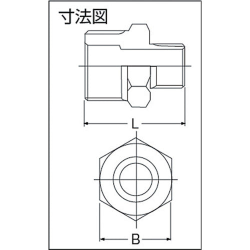 후지톡 지름 차이 6각 니플 이형 25A×20A 탄소강 6N-PT-25AX20A 1개