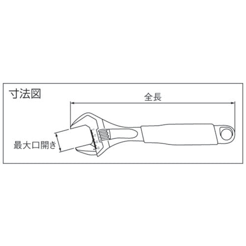 바코 오구치 원숭이 렌치 최대 입 열림 38mm 블랙 마무리 9031 1 쵸