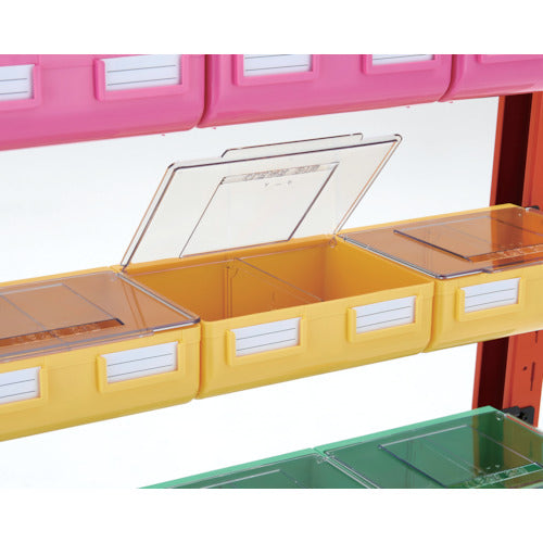 TRUSCO UPR type bottle rack H1900 with 12 large black bottles in orange, white, and green, 8 each, with lid, black UPR-L1809BF-BK 1 unit