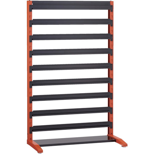 TRUSCO UPR型ビンラック 片面 H1450 棚受9個付 UPR-L1409-BK 1 台