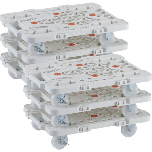TRUSCO bulk purchase plastic platform cart articulated route van MPK-500NS-W set of 6 MPK-500NS-W-M6 1 S