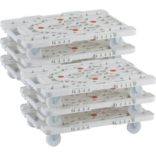 TRUSCO まとめ買い 樹脂製平台車 連結式ルートバン MPK−600N−W 6台セット MPK-600N-W-M6 1 S