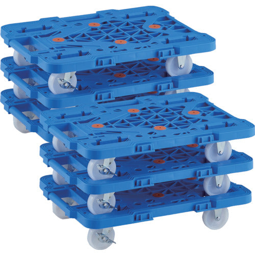 TRUSCO bulk purchase plastic platform cart articulated route van MPK-500NS-B set of 6 MPK-500NS-B-M6 1 S