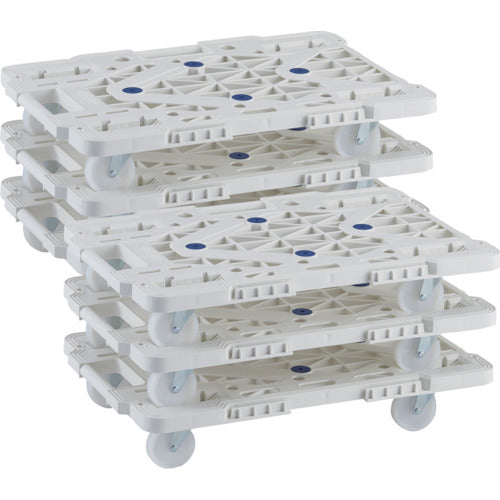 TRUSCO bulk purchase plastic platform cart articulated route van MPK-600NJ-W set of 6 MPK-600NJ-W-M6 1 S