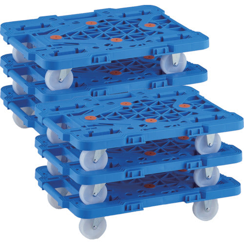 TRUSCO bulk purchase plastic platform cart articulated route van MPK-500N-B set of 6 MPK-500N-B-M6 1 S