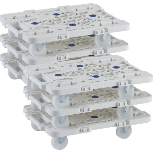 TRUSCO bulk purchase plastic platform cart articulated route van MPK-500NJ-W set of 6 MPK-500NJ-W-M6 1 S
