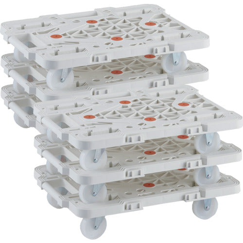 TRUSCCO 정리 구입 수지제 평대차 연결식 루트 밴 MPK-500N-W 6대 세트 MPK-500N-W-M6 1 S