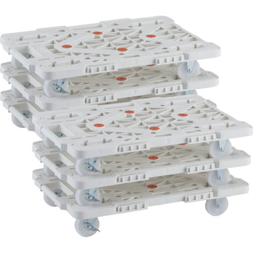TRUSCO bulk purchase plastic platform cart articulated route van MPK-600NS-W set of 6 MPK-600NS-W-M6 1 S