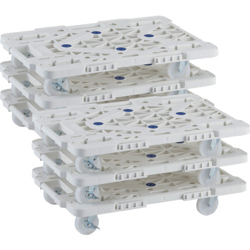 TRUSCO bulk purchase plastic platform cart articulated route van MPK-600NJS-W set of 6 MPK-600NJS-W-M6 1 S