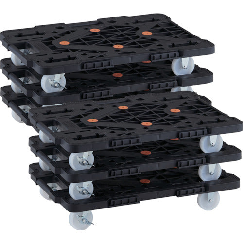 TRUSCO bulk purchase plastic platform cart articulated route van MPK-600NS-BK set of 6 MPK-600NS-BK-M6 1 S