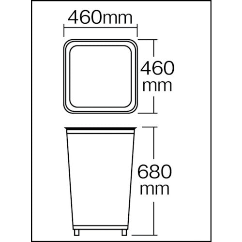 TRUSCO Park Trash Can Square 460X460X680 PK-103K 1 unit