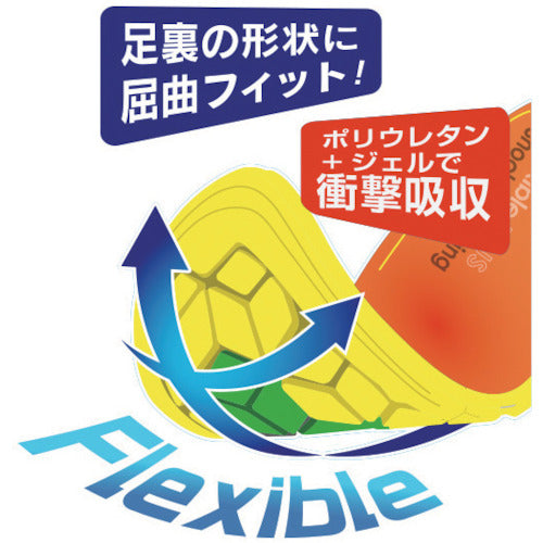 喜多 フレキシブルプラスインソール No6940 オレンジ フリー(25.0〜28.0) NO6940 1 足