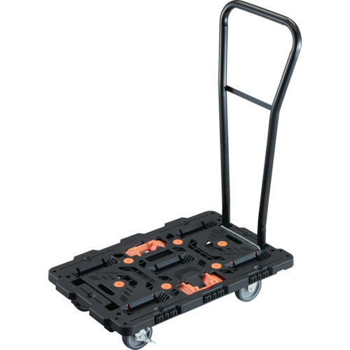 TRUSCO Articulated Plastic Platform Cart Beetle 700X450 3 Swivel Wheels 2 Wheels with Stoppers Removable Handle Brazed BT700J3S2H-E100T 1 Unit