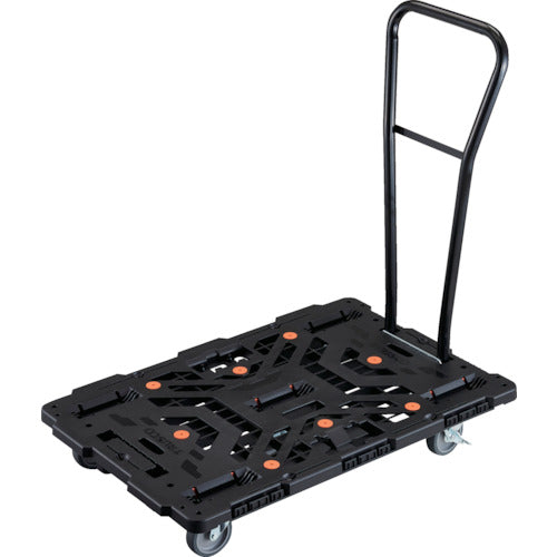 TRUSCO Interlocking Plastic Platform Truck Beetle 900X600 5 Swivel Wheels 2 Wheels with Stoppers and Removable Handle BT900J5S2H-E100 1 Unit
