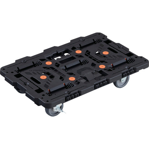 TRUSCO Interlocking Plastic Platform Truck Beetle 700X450 3 Swivel Wheels 2 Wheels with Stoppers BT700J3S2-E100 1 Unit