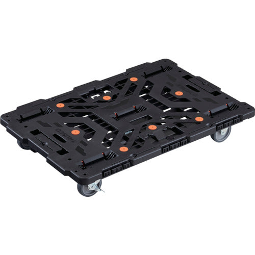 TRUSCO Interlocking Plastic Platform Truck Beetle 900X600 3 Swivel Wheels 2 Wheels with Stoppers BT900J3S2-E100 1 Unit