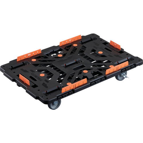 TRUSCO Interlocking Plastic Platform Truck Beetle 900X600 3 Swivel Wheels 2 Wheels with Stoppers Spill Prevention Set BT900KJ3S2-E100 1 Unit