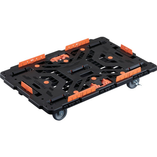 TRUSCO Interlocking Resin Platform Truck Beetle 900X600 3 Swivel Wheels 2 Inside Wheels with Stoppers Spill Prevention Set with Brazing Stopper BT900KJ3S2-E100T 1 Unit