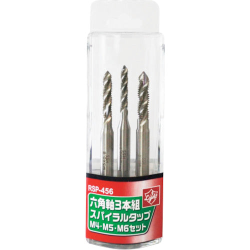 Light Hexagonal Shaft Spiral Tap, Set of 3, RSP-456 1 S