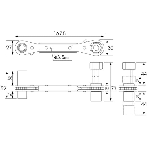MARVEL 전공 래칫 렌치 MDR-1217 1 정