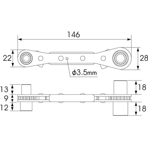 MARVEL 전공 래칫 렌치 MDR-0813 1 쵸