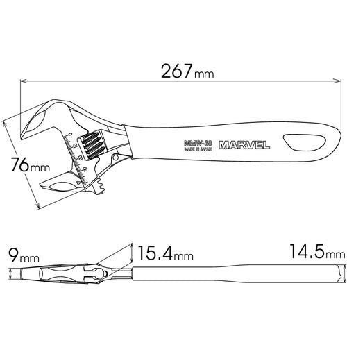 MARVEL ガタ無しモンキレンチ MMW-38 1 丁