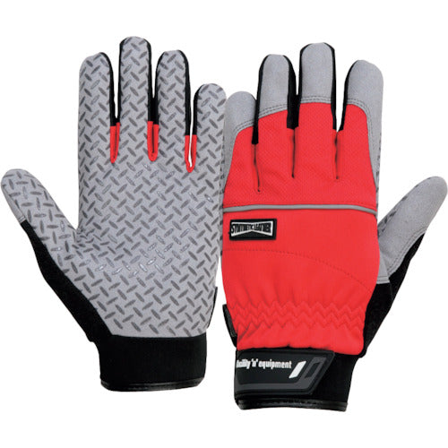 おたふく 超重作業用マイクロファイバー手袋+シリコンゴム レッド M K-86-RD-M 1 双