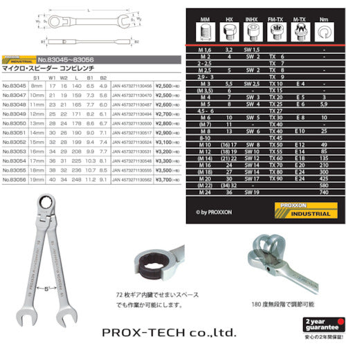 PROXXON Swing Gear Wrench 19mm 83056 1 piece