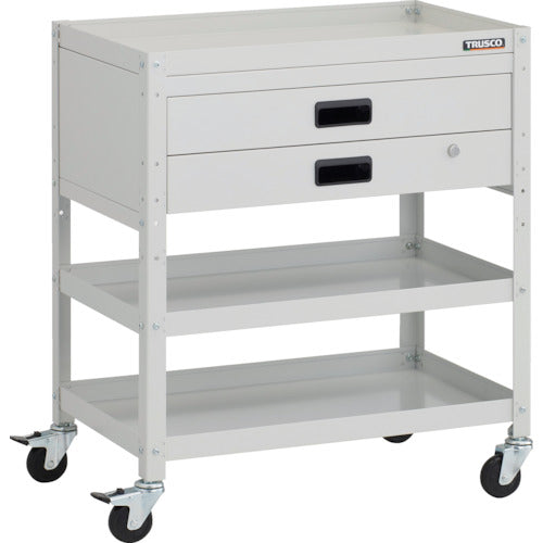 TRUSCCO 툴 왜건 래빗 왜건 700X450XH810 2단 인출부 고무 바퀴 화이트 RBW-873X-W 1대