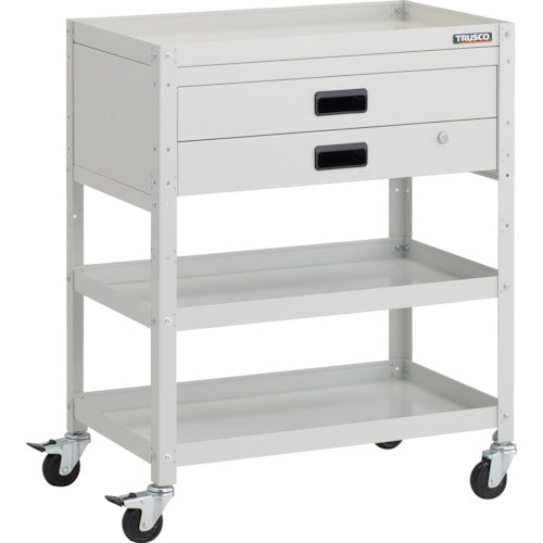 TRUSCO Tool Wagon Rabbit Wagon 700 x 450 x H880 with 2 drawers, rubber wheels, white RBW-973X-W 1 unit