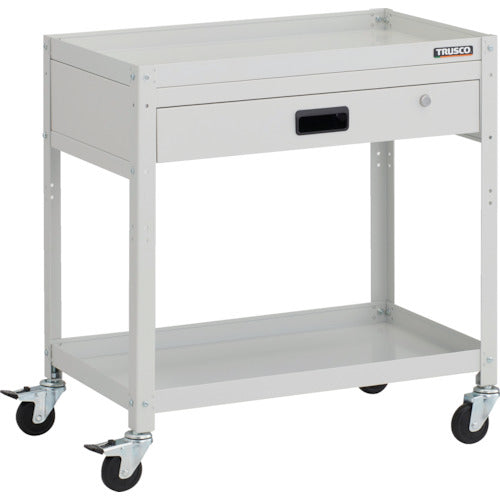 TRUSCO Tool Wagon Rabbit Wagon 700 x 450 x H740 with 1 drawer, rubber wheels, white, RBW-772V-W, 1 unit