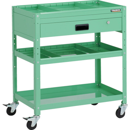 TRUSCO Tool Wagon Rabbit Wagon 700 x 450 x H810 1 drawer with 2 dividers Rubber wheels Young green RBW-873S2V-YG 1 unit