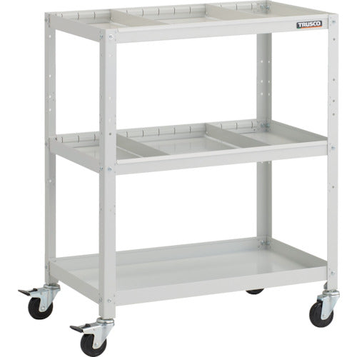 TRUSCO Tool Wagon Rabbit Wagon 700 x 450 x H880 with 2-tiered dividers, rubber wheels, white RBW-973S2-W 1 unit