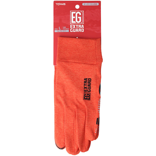 トワロン すべり止め手袋 EXTRAGUARD EG−011 RUNNING メランジレッド L EG-011-L 1 双