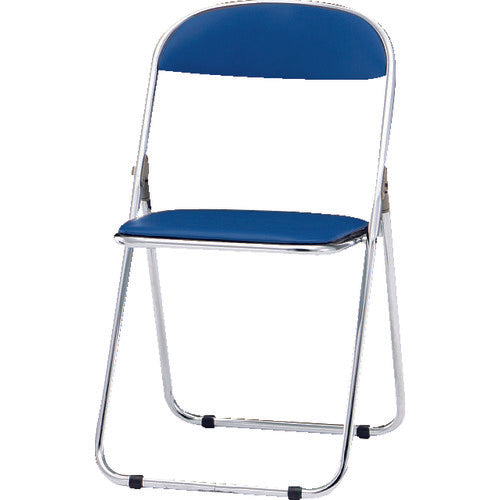 TOKIO パイプ椅子 シリンダ機能付 スチールメッキパイプ ブルー 青 CF-100M 1 脚