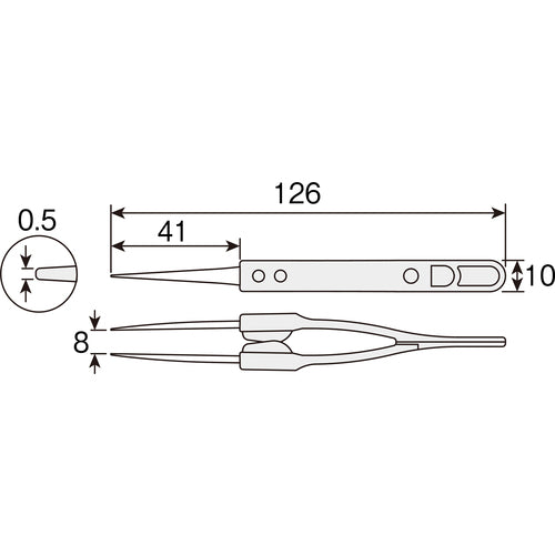 HOZAN Ceramic Tweezers P-550-C 1 pc