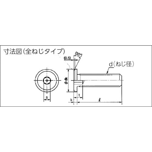 TRUSCO 超低頭キャップボルト スチール黒染め M3×6 9本入 /六角穴付ボルト(CAP) Y153-0306 1 PK