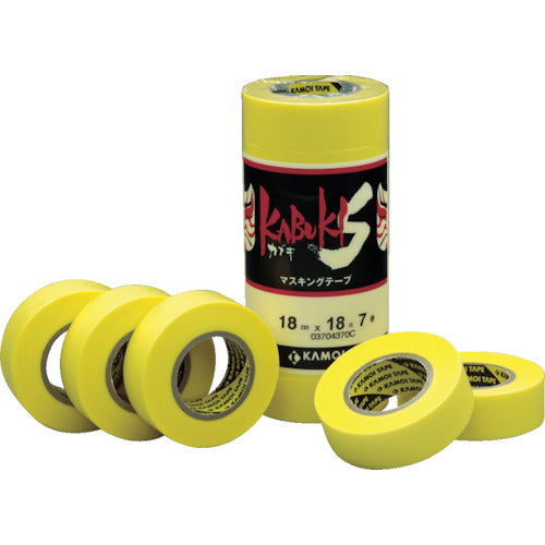 Kamoi Masking Tape for Car Painting Width 50mm x Length 18m Yellow (2 rolls) KABUKISJAN-50 1 PK