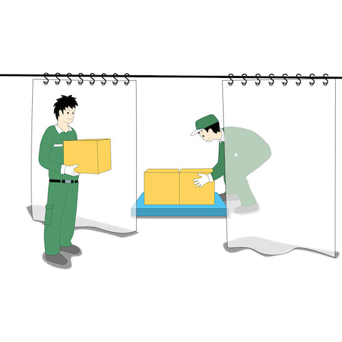 明和 防炎抗ウイルス抗菌透明間仕切り(ハトメ)VBTM−1018 VBTM-1018 1 本
