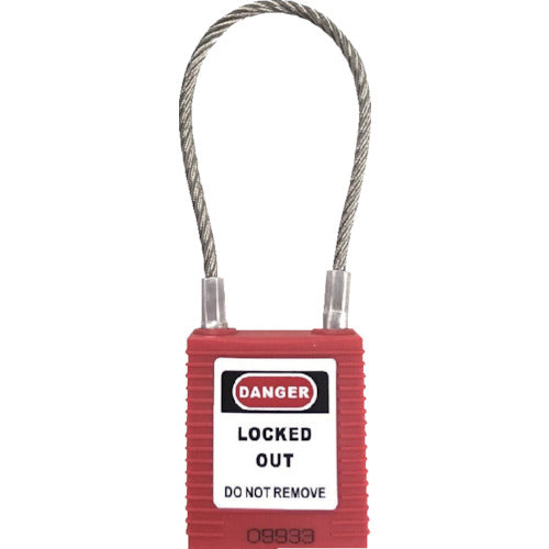 Saferun Lockout Cable Padlock Red 14685-1 1 pc