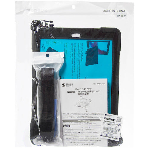 SANWA iPad 10.2インチ 前面保護フィルター付耐衝撃ケース PDA-IPAD1620BK 1 個