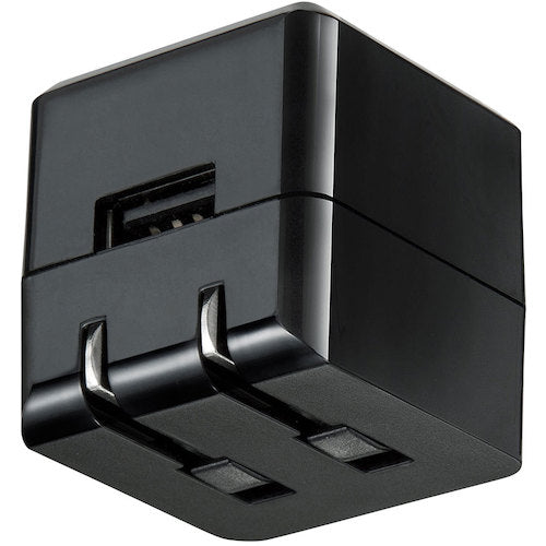 SANWA キューブ型USB充電器(1A・高耐久タイプ・ブラック) ACA-IP70BK 1 台