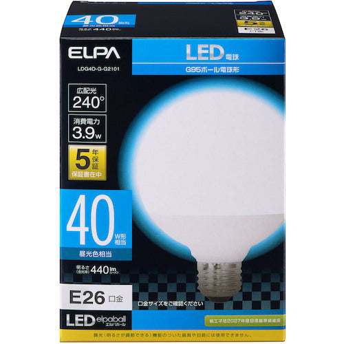 ELPA LED電球 ボール形G95 LDG4D-G-G2101 1 個