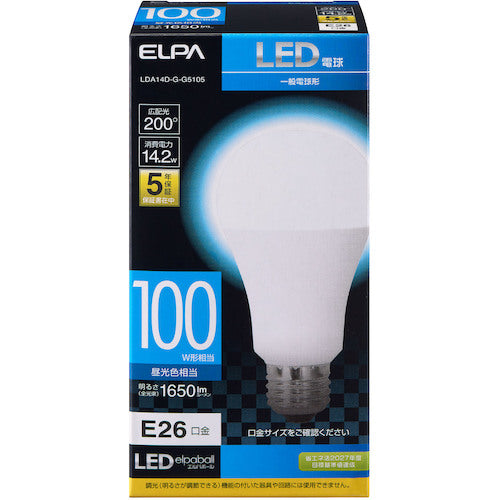 ELPA LED bulb A type wide light distribution LDA14D-G-G5105 1 piece