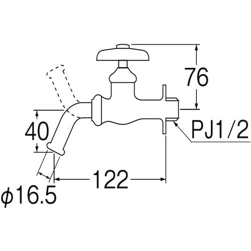 SANEI Universal Home Faucet (with freeze protection) Y120WK-13 1 unit